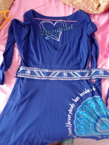 Robe bleue manches longues Desigual taille L