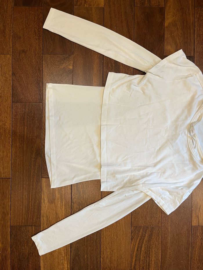 T-shirt manches courtes longues blanc serre mango taille S/36 - photo numéro 6