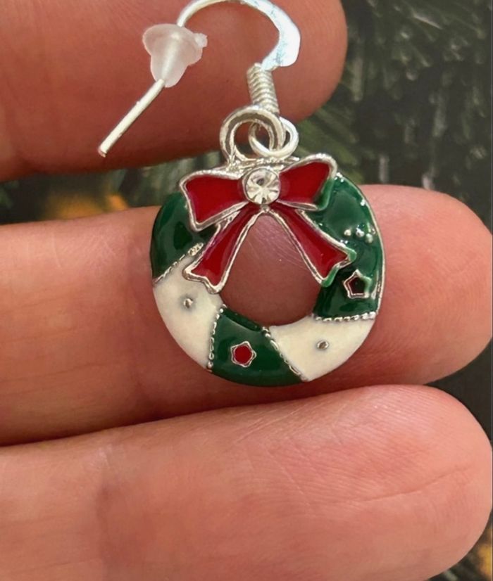 Boucles d’oreilles, couronne de Noël - photo numéro 5