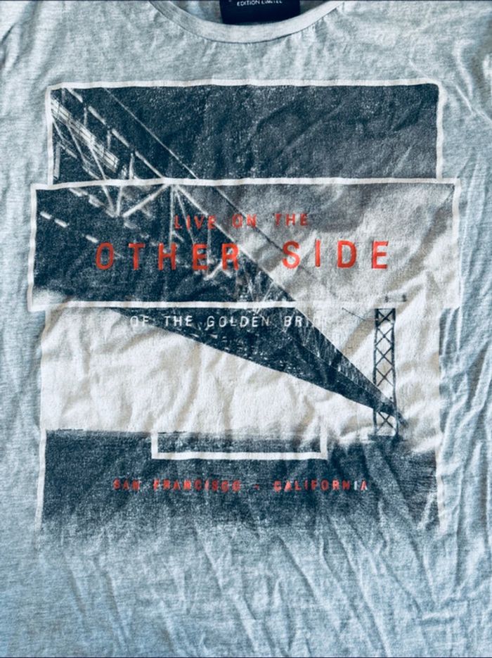 🌉 T-shirt gris motif “San Francisco” - Taille XL - photo numéro 2