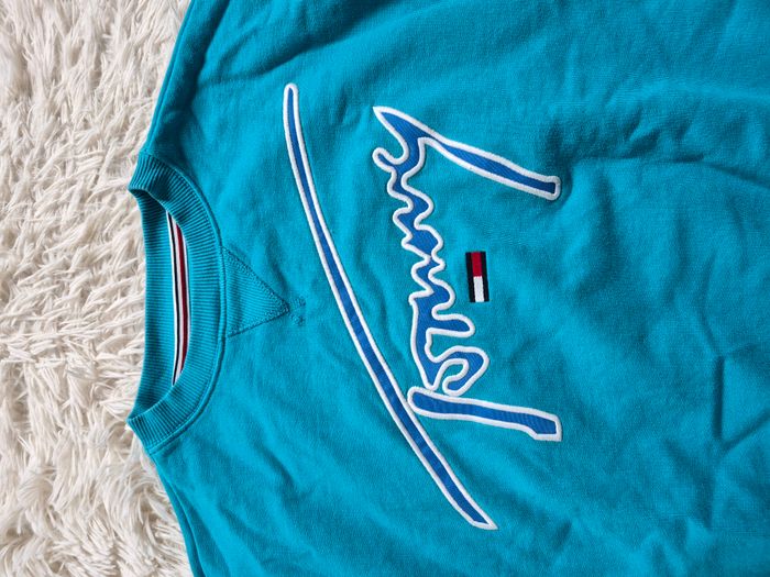 Sweat Tommy Jeans turquoise - Taille XS (grand) - Neuf - photo numéro 6
