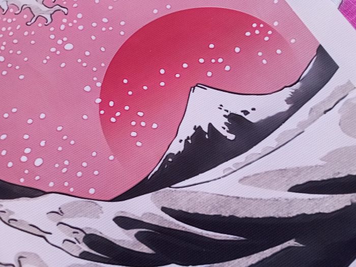 AFFICHE POSTER TOILE A3 JAPON HOKUSAI VAGUE - photo numéro 4