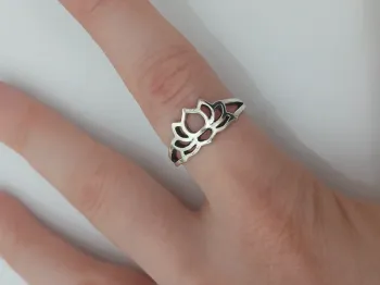 Bague argentée tendance en acier inoxydable