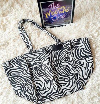 👜🦓 Sac cabas fourre-tout tote bag sac de courses transformable 2en1 zèbre neuf
