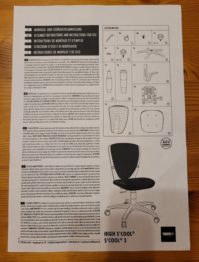 Topstar chaise bureau Nic coeur rougeturquoise - photo numéro 7