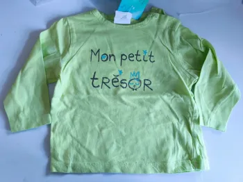 311914 tee-shirt ML vert garçon 12 mois kiabi