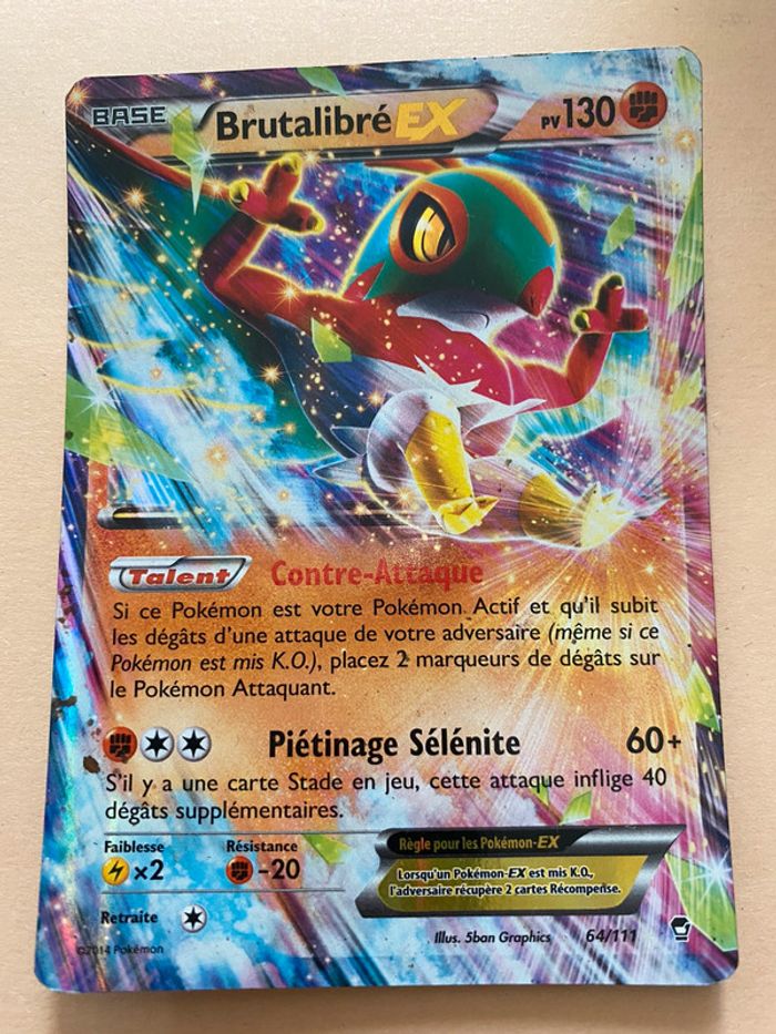 Carte Pokémon rare Brutalibré EX 130PV 64/111 TBE