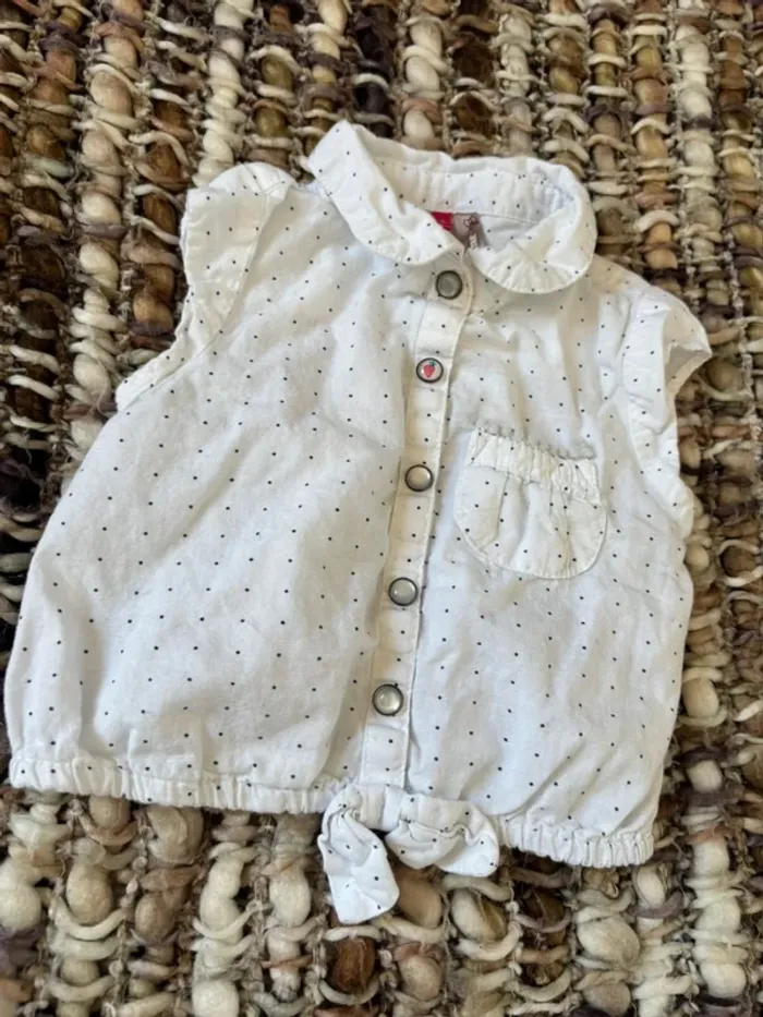 Chemisier bébé fille blanc orchestra 9 mois