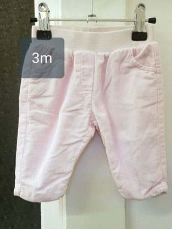 Pantalon velours rose Jacadi 3 mois