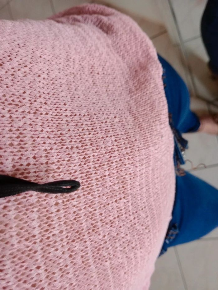 Top femme 40 ajouré rose c77 - photo numéro 4