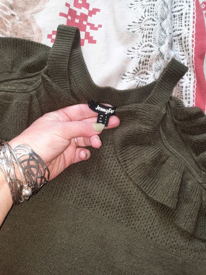 Pull fin kaki Jennyfer taille L - photo numéro 2