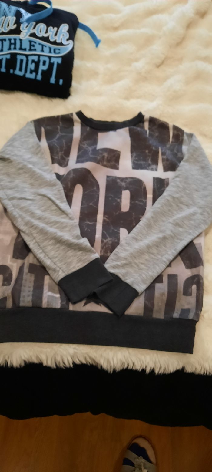 Sweat garcon gris mention New York