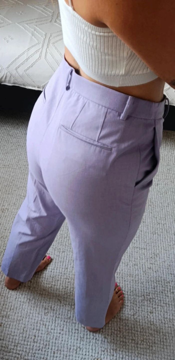 Pantalon ajusté Uniqlo lila mauve XL classe et décontracté - photo numéro 4