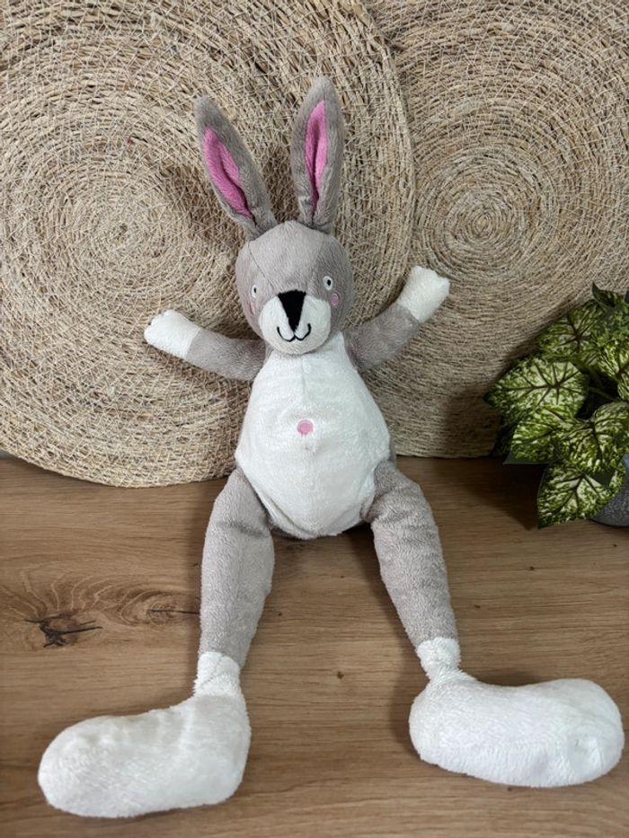 Doudou lapin gris blanc rose ikea