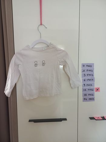 T-shirt blanc obaïbi 12 mois