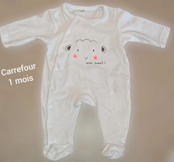 3 grenouillères dors-bien pyjamas 1 mois carrefour