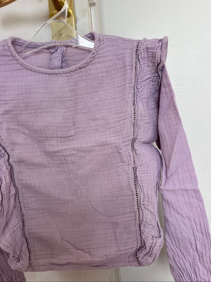 T-shirt blouse Zeeman violet 4A TBE - photo numéro 2