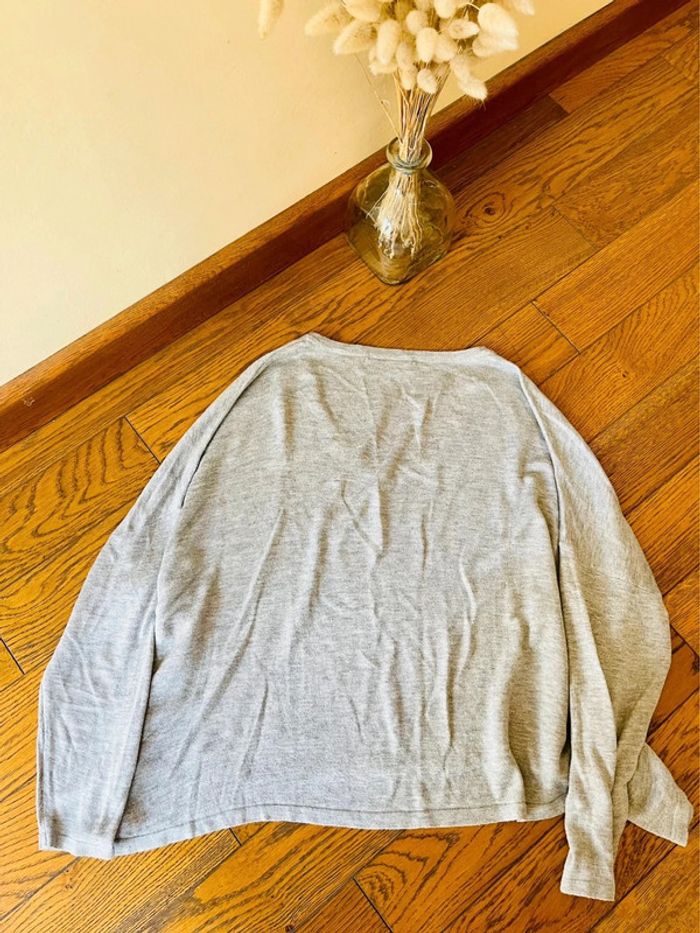 Sublime pull gris mango taille XS décolleté en V - photo numéro 5