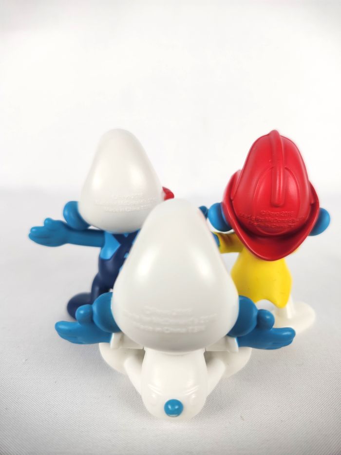 Lot 3 Figurines Schtroumpfs - McDo 2018 - Bricoleur, Bébé, Pompier - photo numéro 5