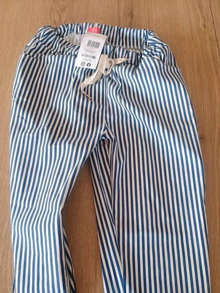 Pantalon rayé bleu/blanc Talia – T36 – Neuf - photo numéro 3
