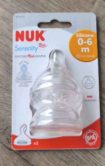 2 tétines nuk serenity silicone taille M