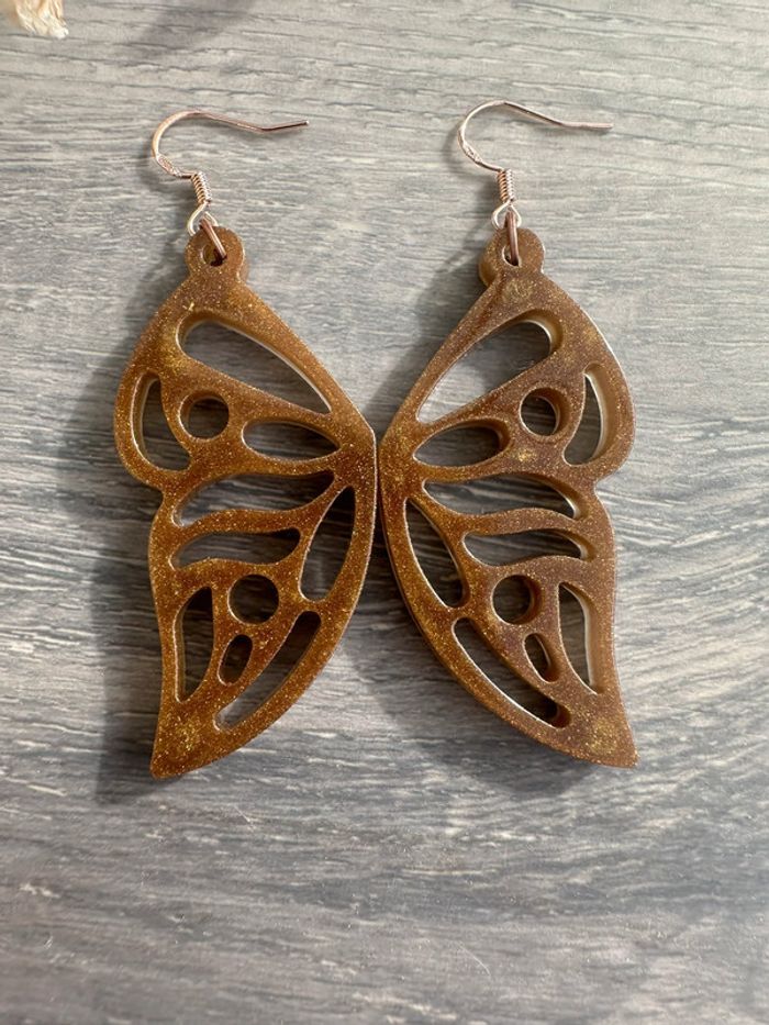 Boucles d'oreilles ailes de papillon - photo numéro 2