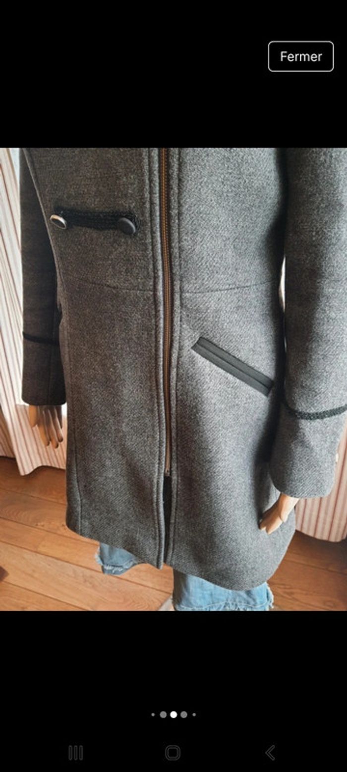 Jolie Manteau gris anthracite Naf Naf taille 36 - photo numéro 7