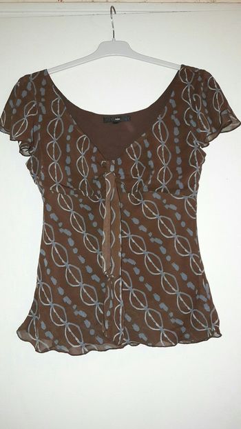 Top blouse marron