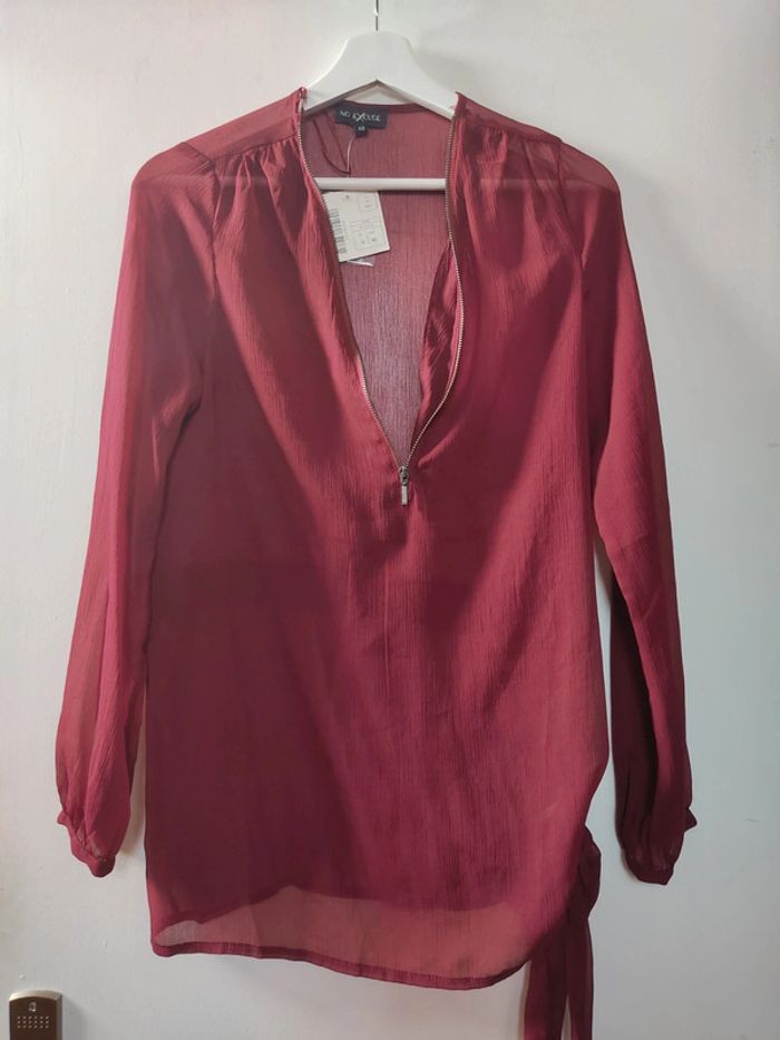 Chemise femme bordeaux 40 Neuve No Excuse La Halle - photo numéro 5