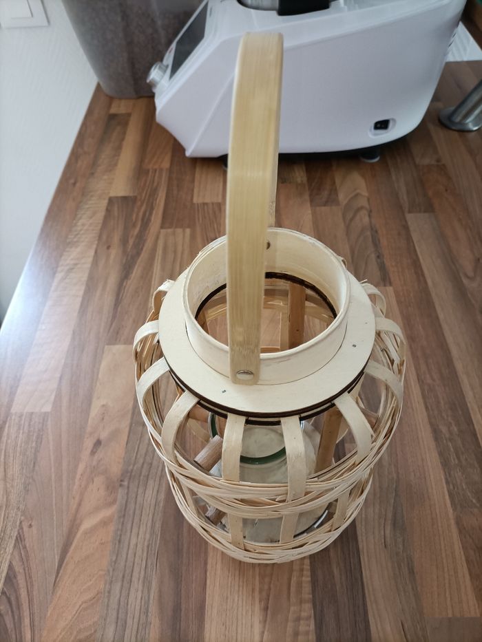 Décoration lanterne bois avec photophore - photo numéro 4