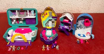 3 boîtes Polly pocket avec personnages et accessoires