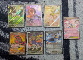 Lot 7 cartes Pokémon IR Full Art et ex ME2 Français + 2 anglaises de flammes fantasmagoriques
