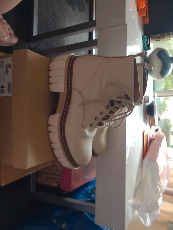 Bottines en cuir beige semerdjian 39 - photo numéro 2