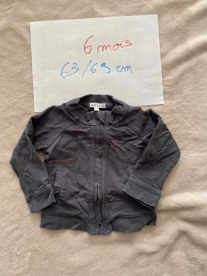 Ensemble Gilet zippé Chemisette Salopette - Kitchoun, Kiabi, In extenso - 6 mois - TBE - photo numéro 2