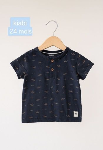 Haut Tee-shirt manches courtes bébé garçon marine marron kiabi 24 mois
