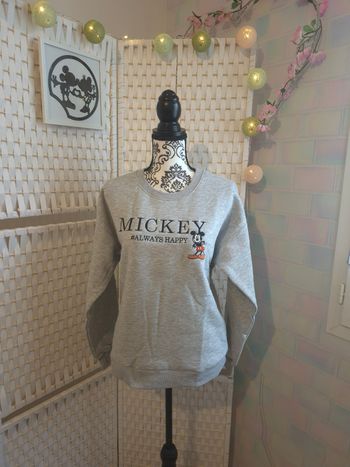 🏷️joli sweat Mickey Mouse Disney gris chiné femme TM/ 38
