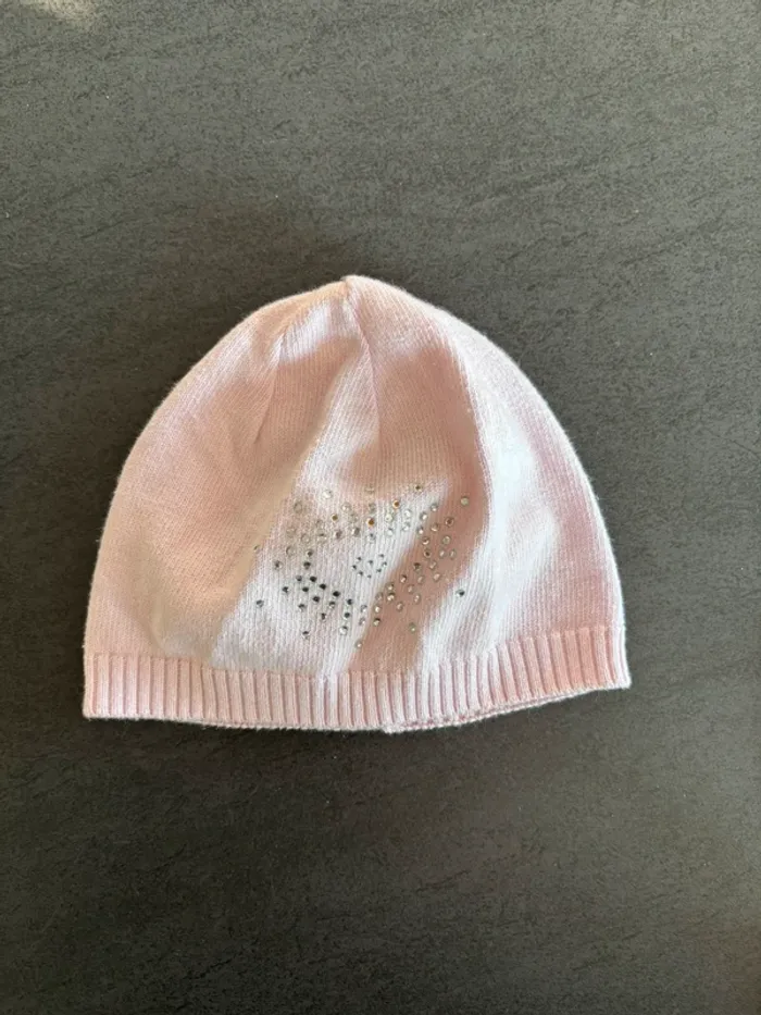 Bonnet coton bébé fille rose