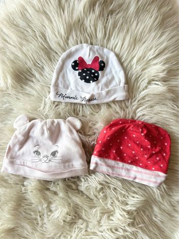 Fille 👧🏻 lot 3 bonnets naissance en coton