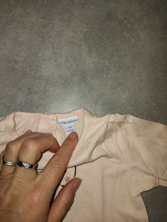 T-shirt manches longues p'tit bisou 6 mois - photo numéro 4