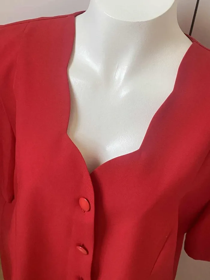 Blouse chemise classique col coquillage manches courtes Afibel 38/40 - photo numéro 3