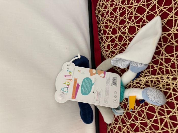 Doudou Chien Pépin mouchoir blanc BABY NAT - photo numéro 2