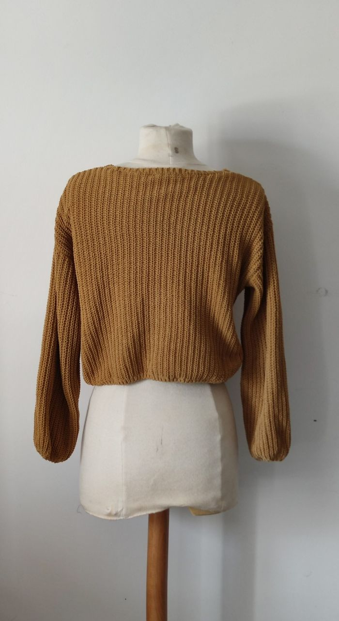 🌼 Pull court côtelé moutarde H&M - T.12 ans (134/140cm) - Très bon état - photo numéro 2