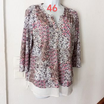 Blouse fluide longue florale femme 46