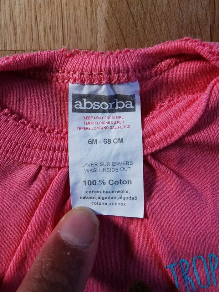 Bodie rose Absorba 6 mois MC - photo numéro 3