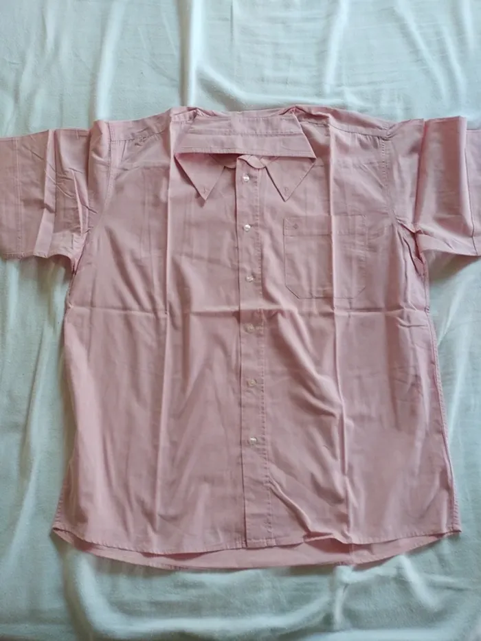 Chemise Homme Rose Manches Courtes