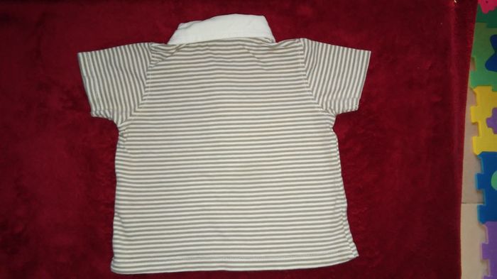 Tee-shirt manches courtes style polo rayé 6 mois garçon Kitchoun - photo numéro 4