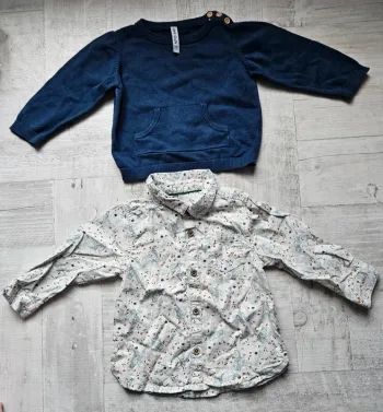 Chemise et pull garçon 12 mois
