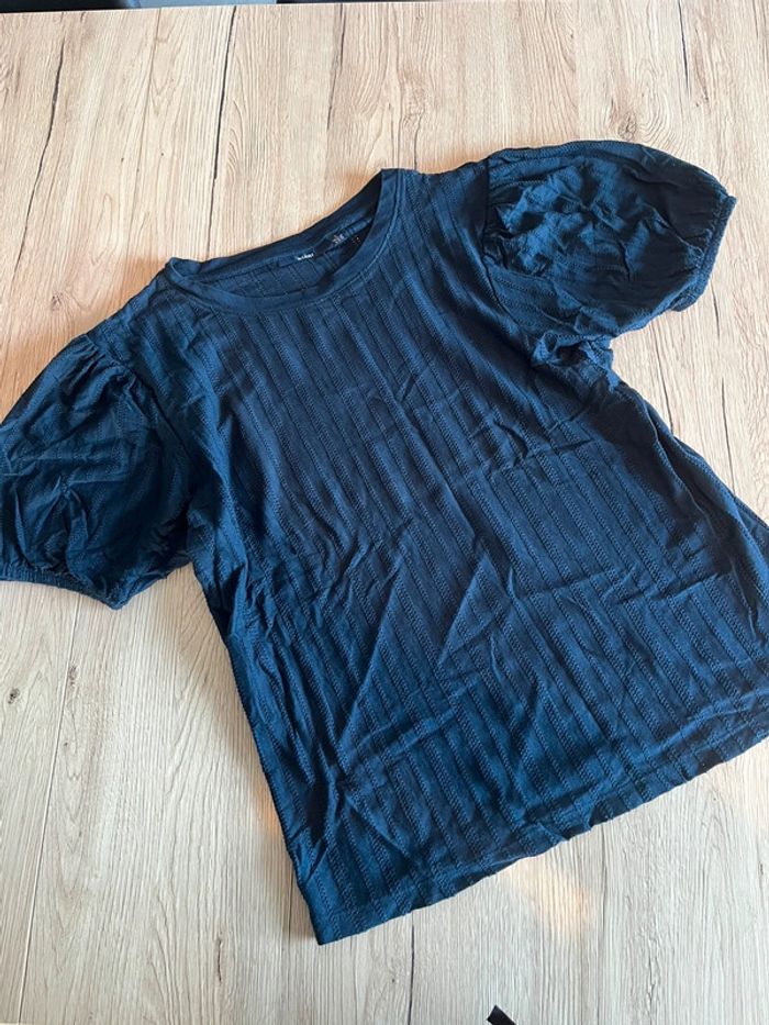 Teeshirt bleu marine manche bouffante taille S