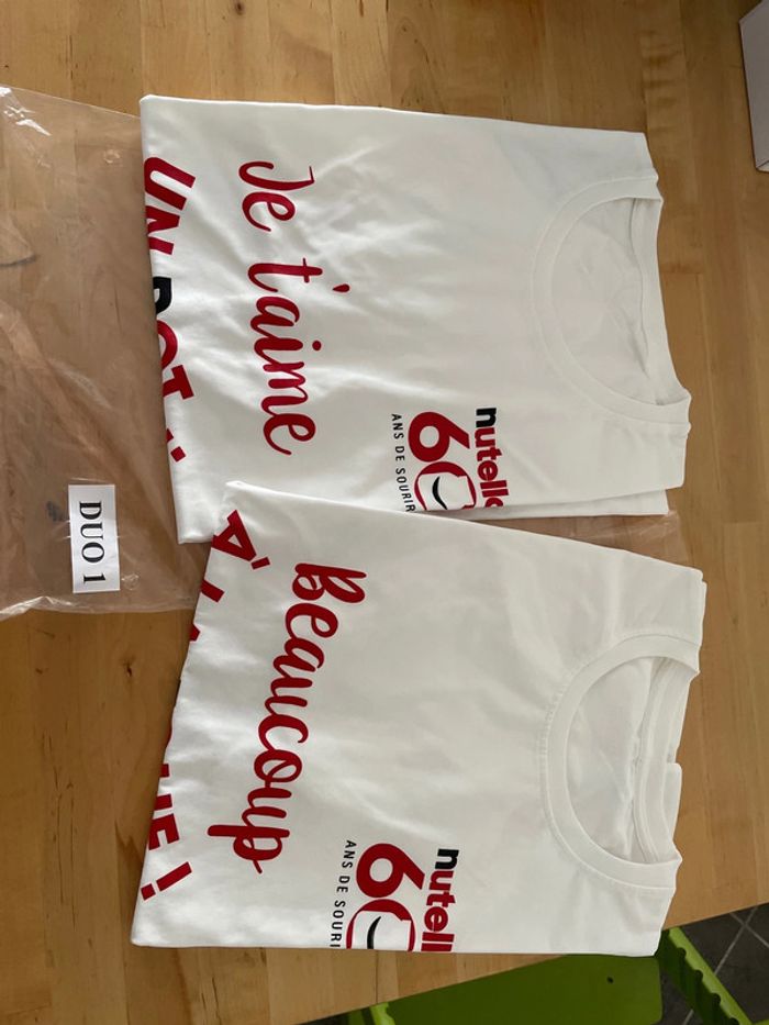 Lot 2 tee shirts nutella m et L