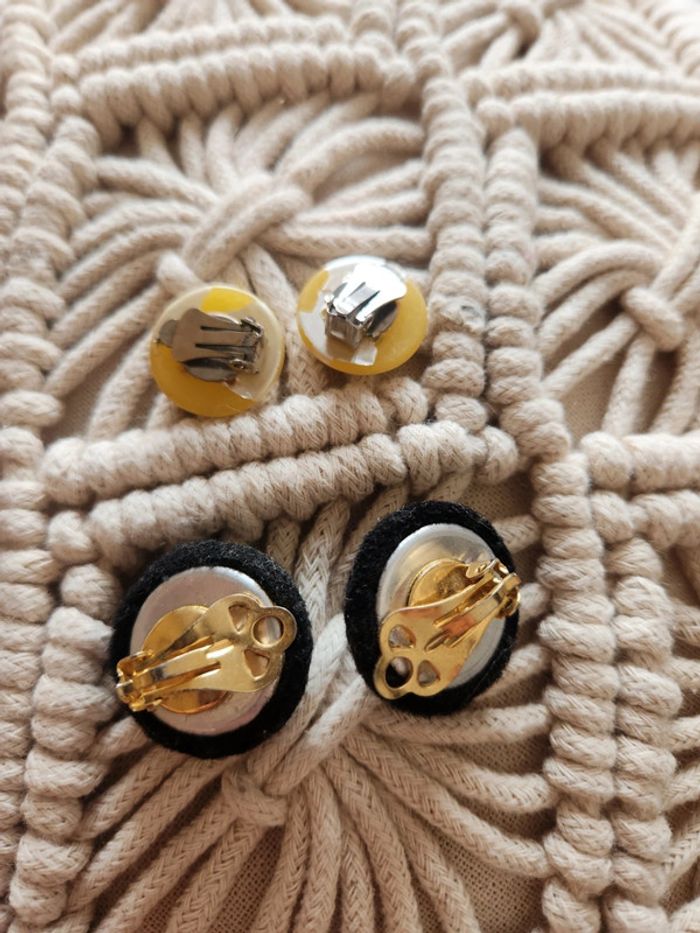 Lot 2 paires boucles d'oreilles à pinces vintage - photo numéro 2